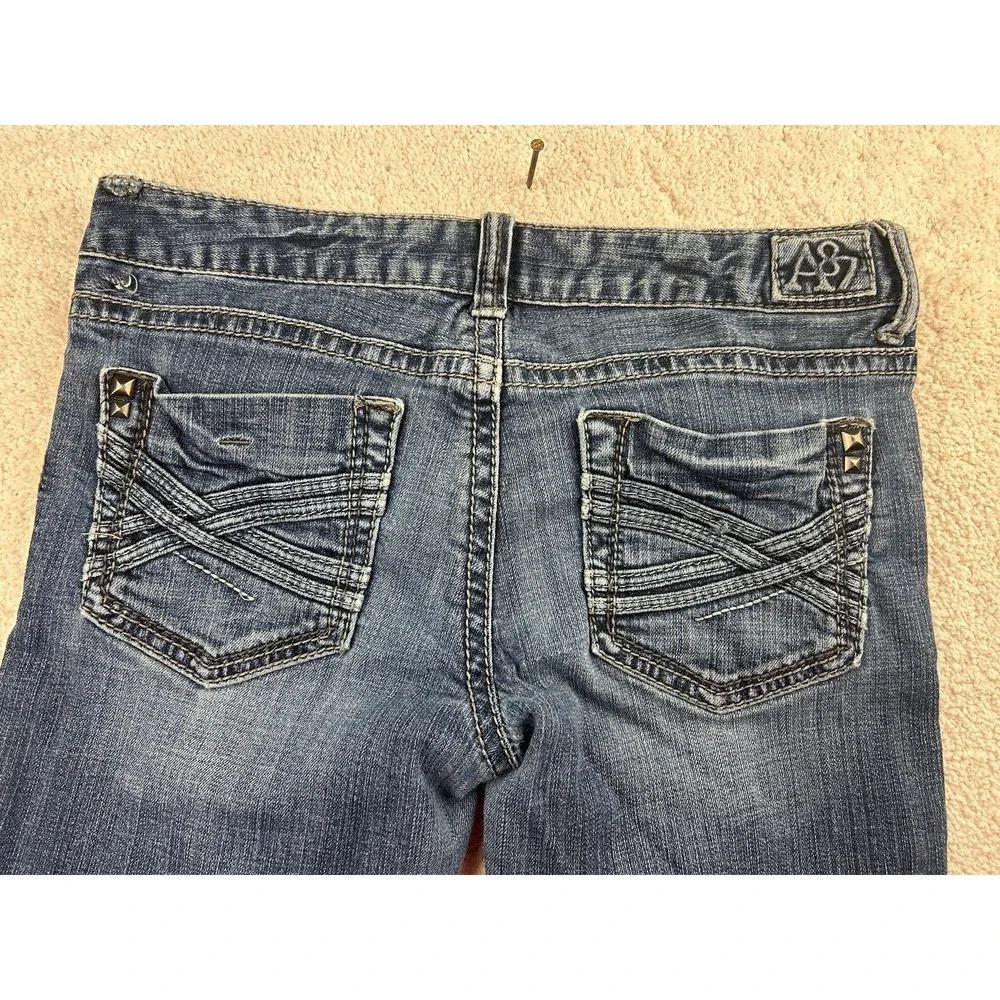 Aeropostale Jeans Womens 5/6 Bayla Skinny Studded Pocket Stretch Denim Pants‎
